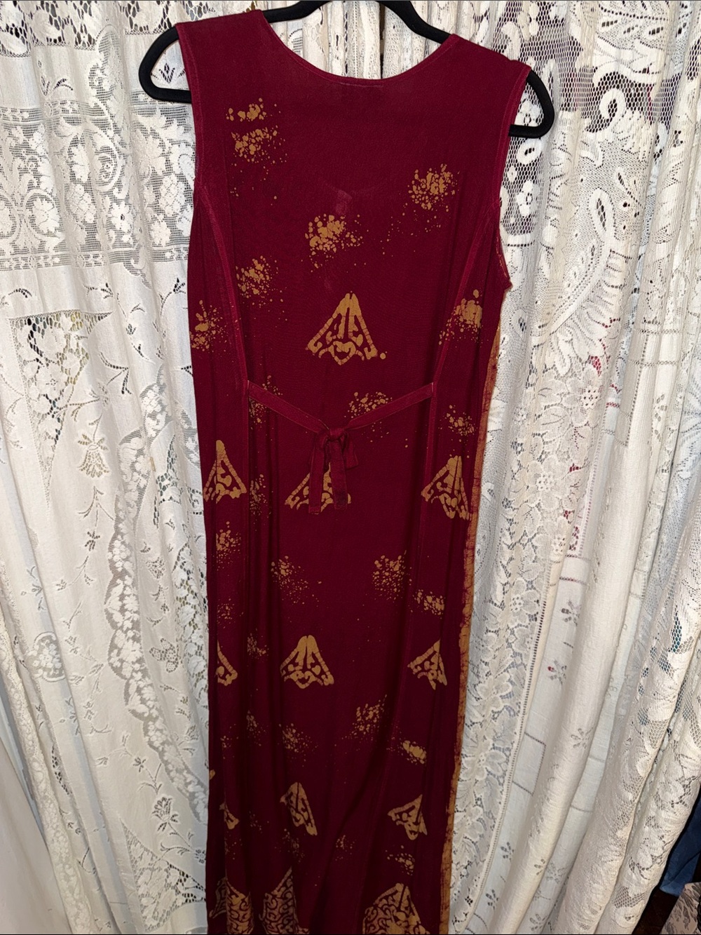 Advance Apparels Burgundy Maxi Dress with Gold Embroidery - Picture 8 of 8